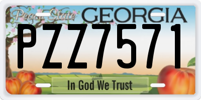GA license plate PZZ7571