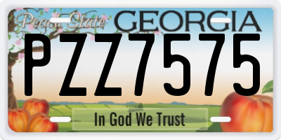 GA license plate PZZ7575