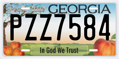 GA license plate PZZ7584