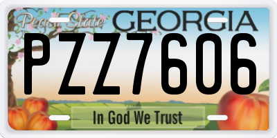 GA license plate PZZ7606