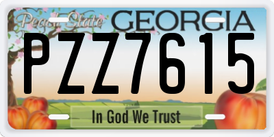 GA license plate PZZ7615