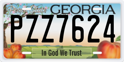 GA license plate PZZ7624