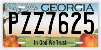 GA license plate PZZ7625