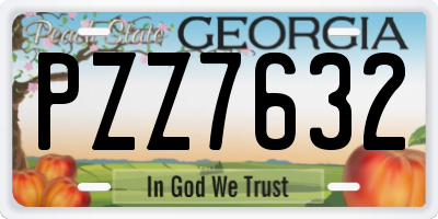 GA license plate PZZ7632