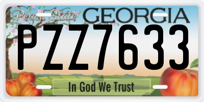 GA license plate PZZ7633