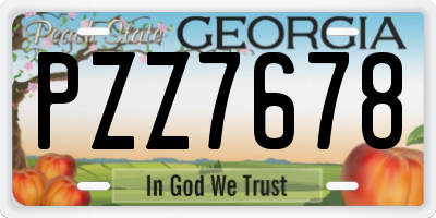 GA license plate PZZ7678