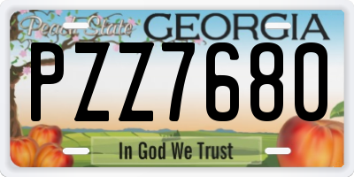 GA license plate PZZ7680