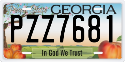 GA license plate PZZ7681