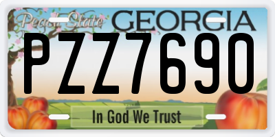 GA license plate PZZ7690