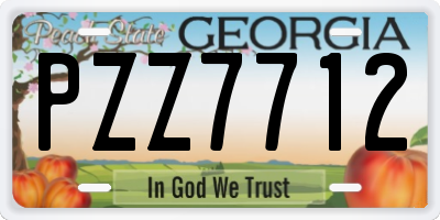 GA license plate PZZ7712