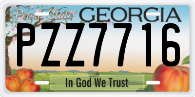 GA license plate PZZ7716