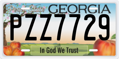 GA license plate PZZ7729