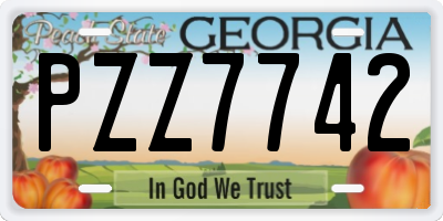 GA license plate PZZ7742