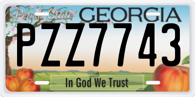 GA license plate PZZ7743