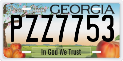 GA license plate PZZ7753