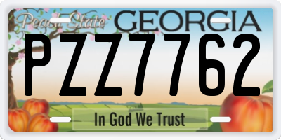 GA license plate PZZ7762