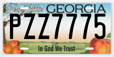 GA license plate PZZ7775