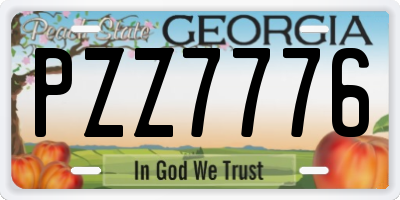 GA license plate PZZ7776