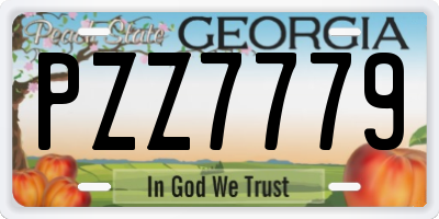 GA license plate PZZ7779