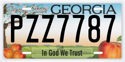 GA license plate PZZ7787