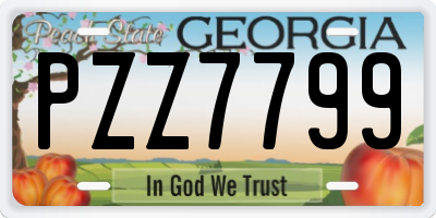GA license plate PZZ7799