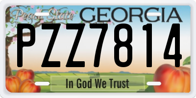 GA license plate PZZ7814