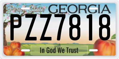 GA license plate PZZ7818
