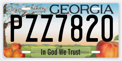 GA license plate PZZ7820
