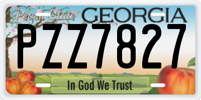 GA license plate PZZ7827