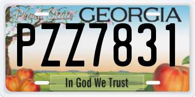 GA license plate PZZ7831