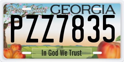 GA license plate PZZ7835