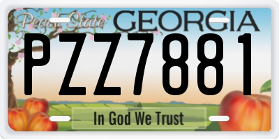 GA license plate PZZ7881