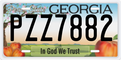 GA license plate PZZ7882