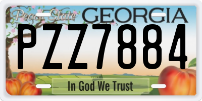 GA license plate PZZ7884