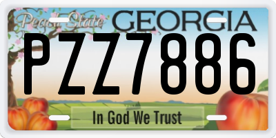 GA license plate PZZ7886