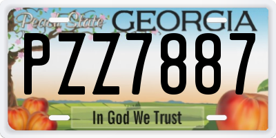 GA license plate PZZ7887