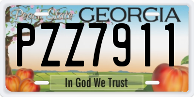 GA license plate PZZ7911