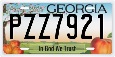 GA license plate PZZ7921