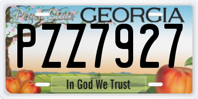 GA license plate PZZ7927
