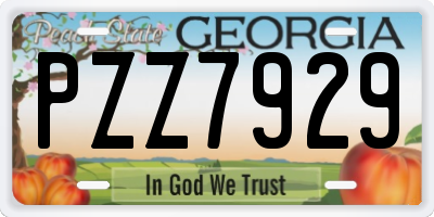 GA license plate PZZ7929