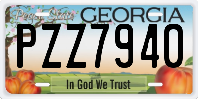 GA license plate PZZ7940