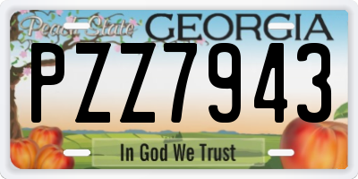 GA license plate PZZ7943