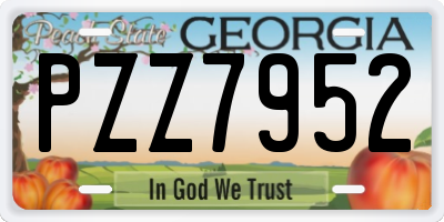GA license plate PZZ7952