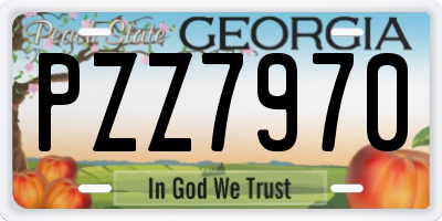 GA license plate PZZ7970