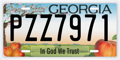 GA license plate PZZ7971