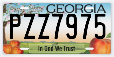 GA license plate PZZ7975