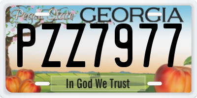 GA license plate PZZ7977