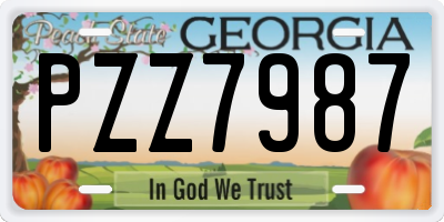 GA license plate PZZ7987