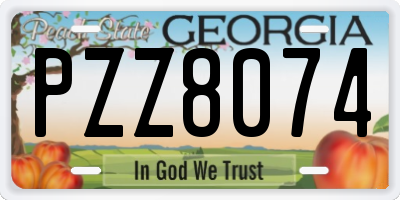 GA license plate PZZ8074