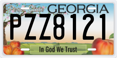 GA license plate PZZ8121